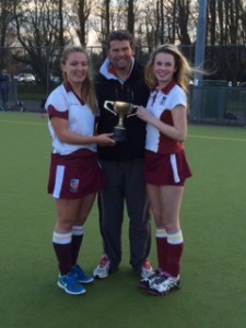 Co- captains Evvie Lowdnes and Sorcha o Connor accepting the WARD CUP