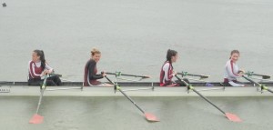 The girls J18 4X- just after winning their race at the Galway Regatta: (l to r) Molly Curtis, Eimear Sheridan, Sarah Curtis, Rachel Trench